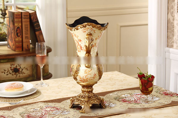 Bình cắm hoa 2 quai miệng rộng phong cách châu âu